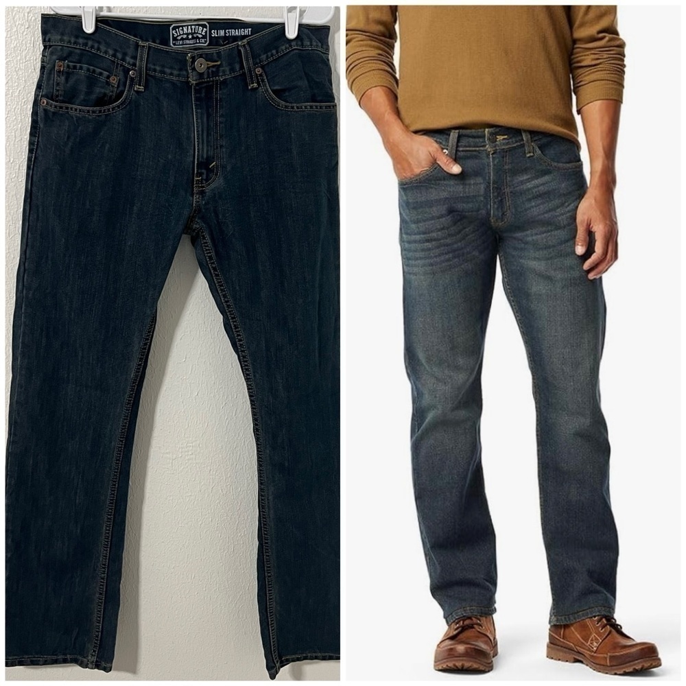 Signature by Levi Strauss & Co Men's Slim Straight Fit Jeans Size 34x34
